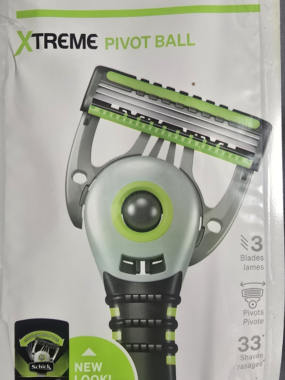 XTREME Pivot Ball 3-Blade Razor in Lime Green and Black